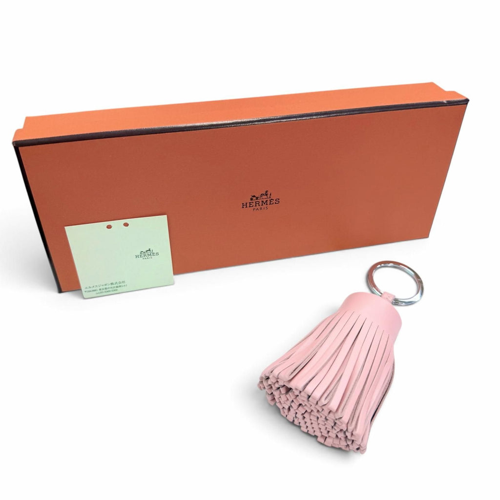 Hermes Carmen Agneau Milo Rose Sakura Bag Charm Key Holder — view 2
