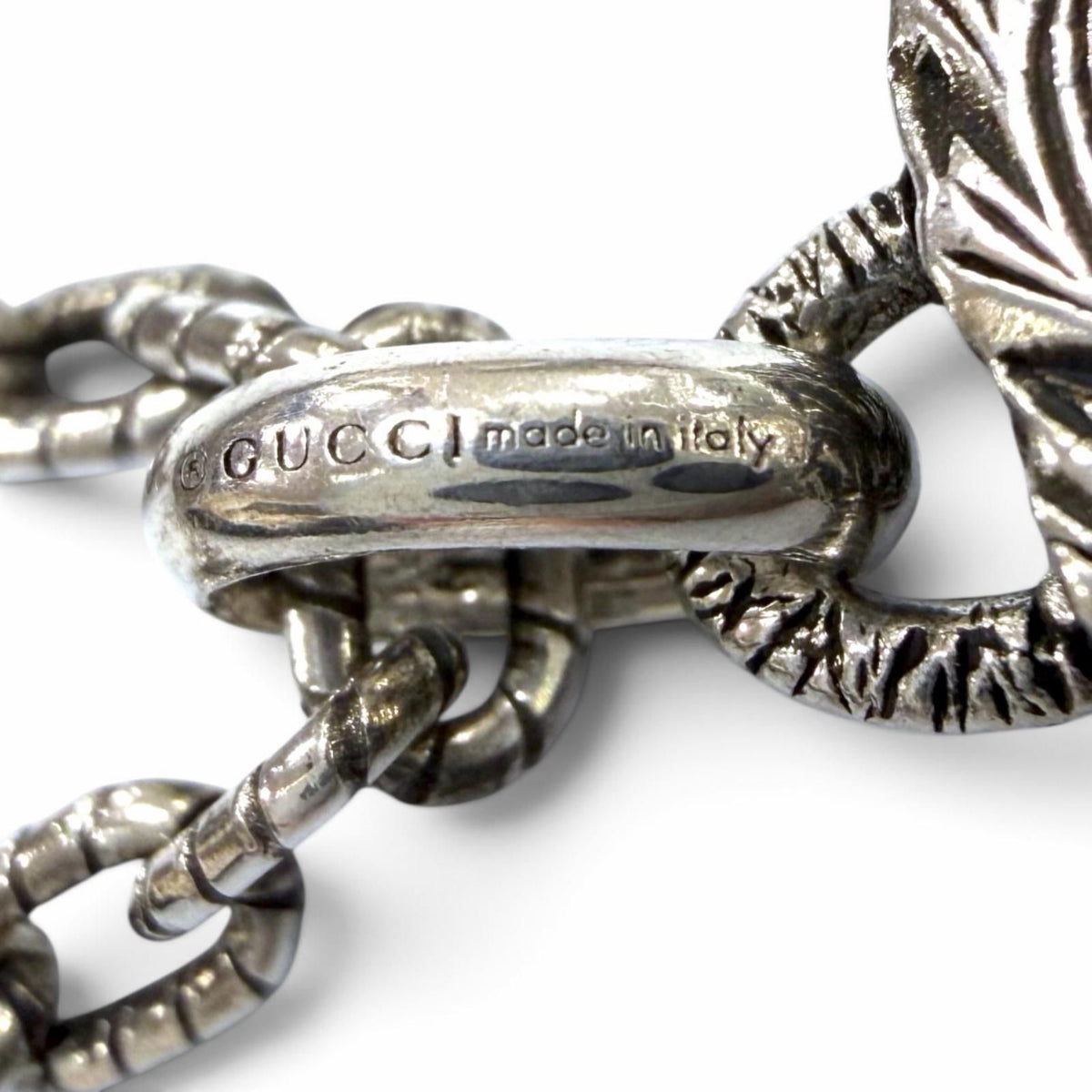 Gucci Interlocking G Arabesque Chain Necklace Silver — view 6