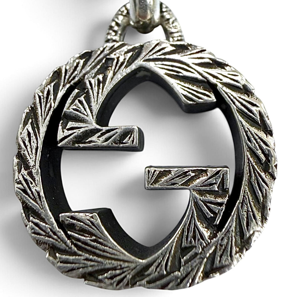 Gucci Interlocking G Arabesque Chain Necklace Silver — view 4