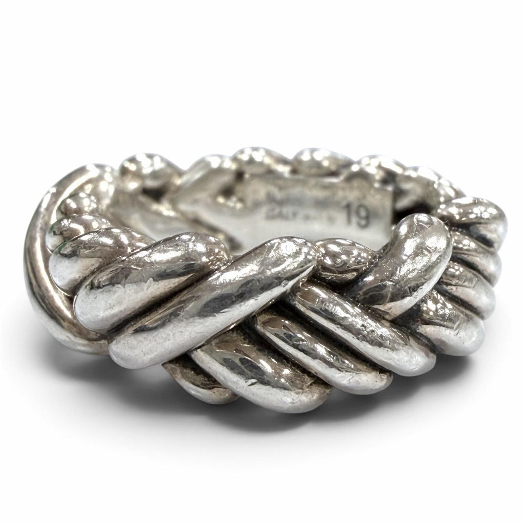 Bottega Veneta Intrecciato Ring Silver