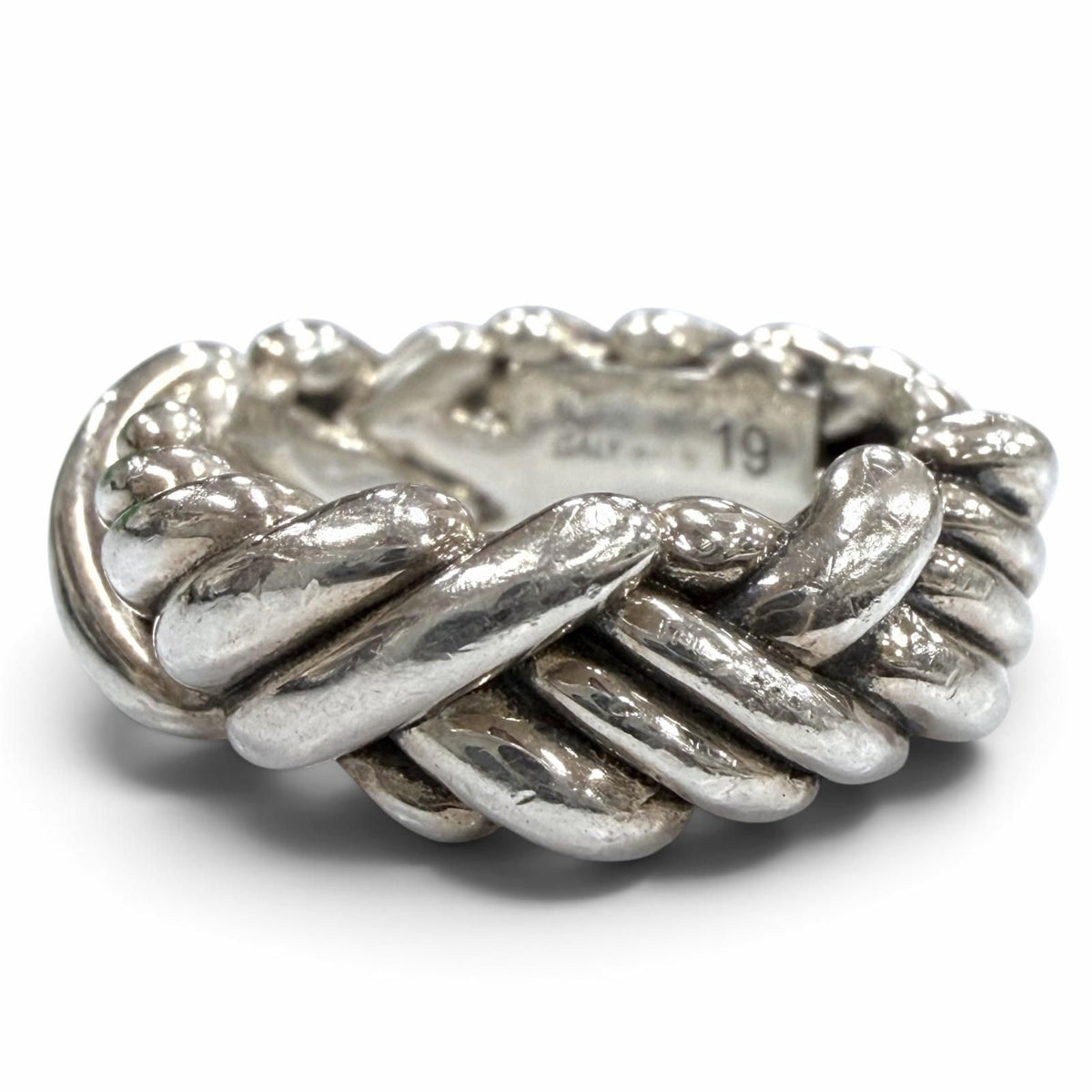Bottega Veneta Intrecciato Ring Silver