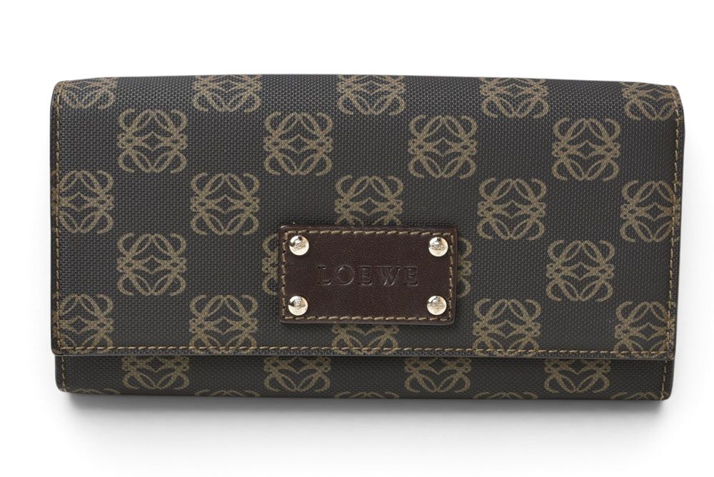 Loewe Wallet Anagram Bifold Leather Brown