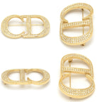 Dior CD Brooch 6.28 CD Signature Crystal Gold Tone Metal Pin — view 2