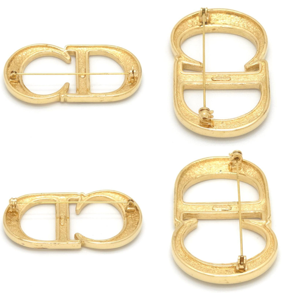 Dior CD Brooch 6.28 CD Signature Crystal Gold Tone Metal Pin — view 4