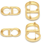 Dior CD Brooch 6.28 CD Signature Crystal Gold Tone Metal Pin — view 4