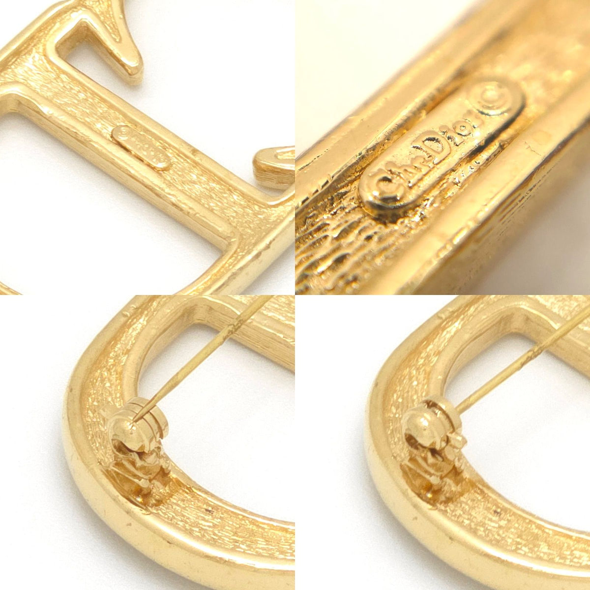 Dior CD Brooch 6.28 CD Signature Crystal Gold Tone Metal Pin — view 6