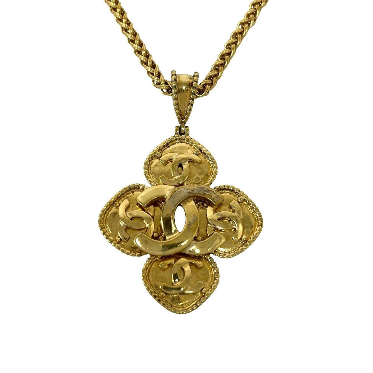 Chanel 96A Vintage CC Logo Motif Pendant Gold — view 4