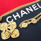 Chanel 96A Vintage CC Logo Motif Pendant Gold
