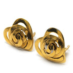 Chanel Heart Earrings 95P Gold Plated Clip-On — view 4