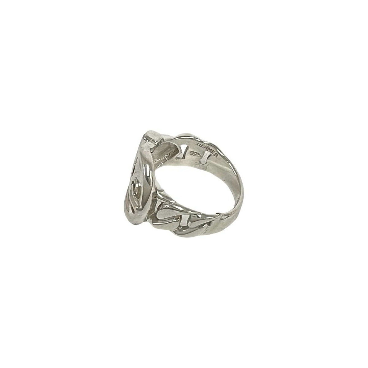Hermes Vintage Boucles Sellier Ring 925 Sterling Silver — view 4
