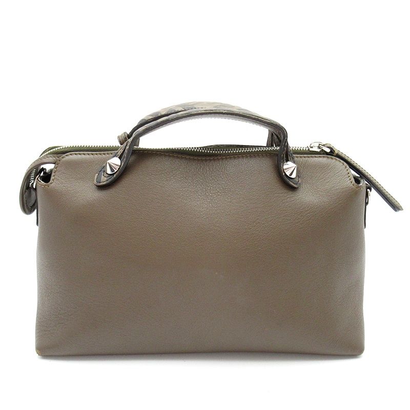 Fendi by the Way Medium Calfskin Handbag Brown Zucca — view 4