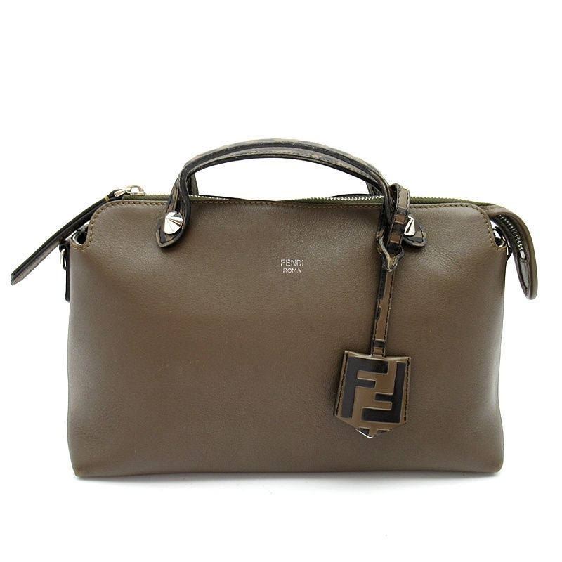 Fendi by the Way Medium Calfskin Handbag Brown Zucca