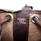 Hermes Ranch Buffalo Skipper Shoulder Bag Dark Brown — view 7