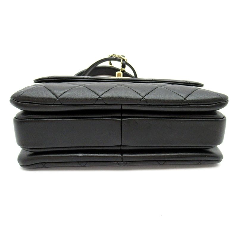 Chanel Trendy CC Top Handle Flap Bag Lambskin Handbag Black — view 5