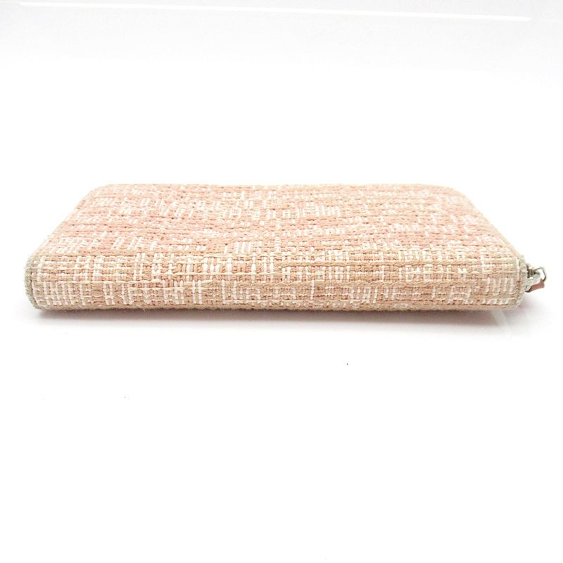 Chanel Deauville Line Full Zipper Wallet Canvas Pink — view 4