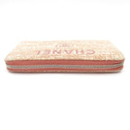 Chanel Deauville Line Full Zipper Wallet Canvas Pink — view 3