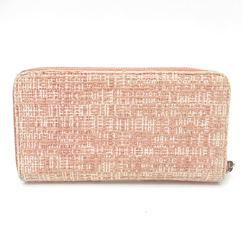 Chanel Deauville Line Full Zipper Wallet Canvas Pink — view 2