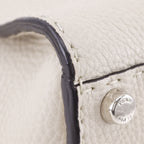 Fendi Peekaboo Selleria Medium 2-Way Shoulder Bicolor Leather Light Gray Handbag — view 4