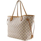 Louis Vuitton Neverfull MM Damier Azur Canvas White Tote Bag — view 2