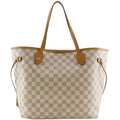 Louis Vuitton Neverfull MM Damier Azur Canvas White Tote Bag