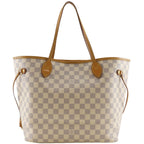 Louis Vuitton Neverfull MM Damier Azur Canvas White Tote Bag
