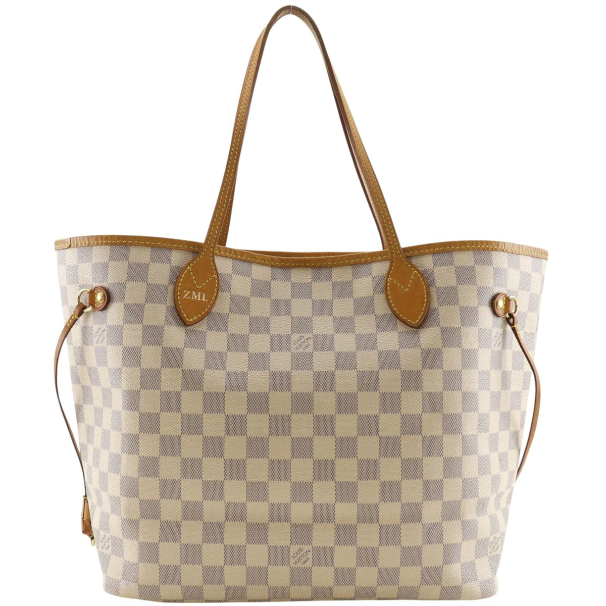 Louis Vuitton Neverfull MM Damier Azur Canvas White Tote Bag