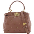 Fendi Peekaboo XS 2-Way Shoulder Star Studs Calfskin Pink Handbag