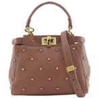 Fendi Peekaboo XS 2-Way Shoulder Star Studs Calfskin Pink Handbag