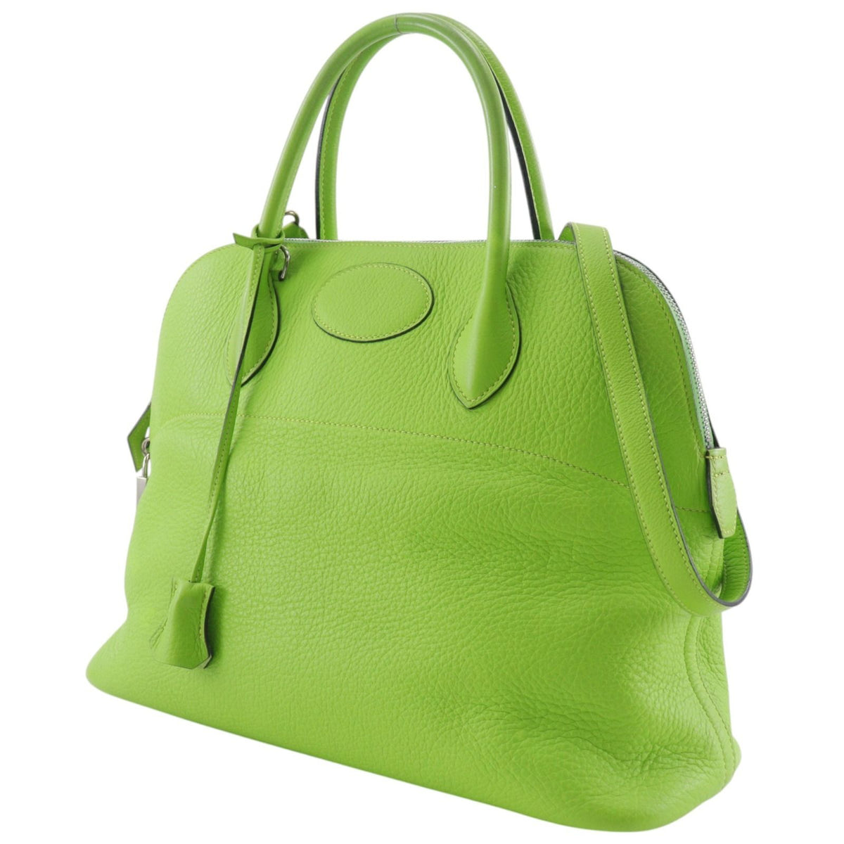 Hermes Bolide 35 2-Way Shoulder Taurillon Clemence Yellow Green Silver Handbag — view 2