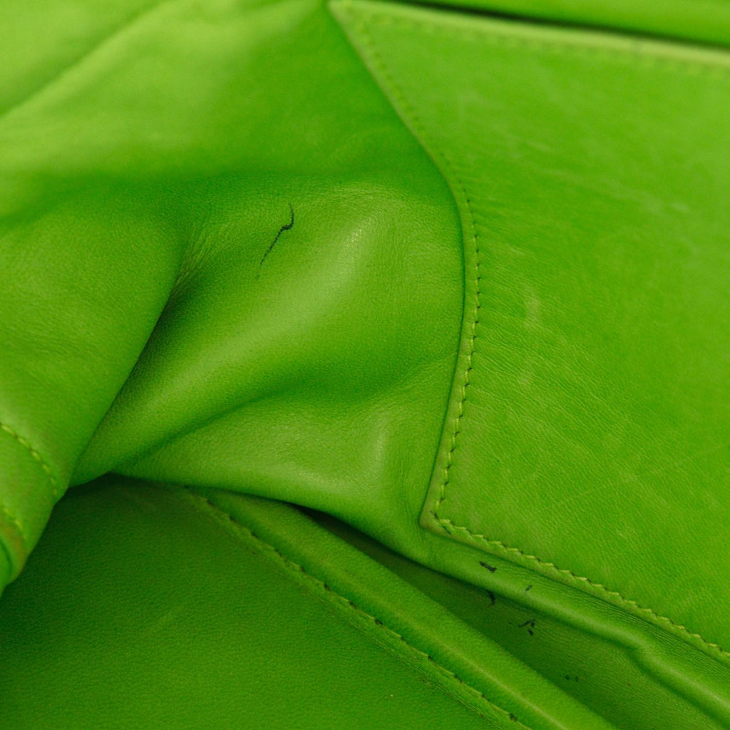 Hermes Bolide 35 2-Way Shoulder Taurillon Clemence Yellow Green Silver Handbag — view 8