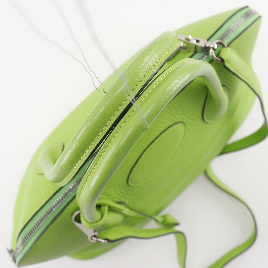 Hermes Bolide 35 2-Way Shoulder Taurillon Clemence Yellow Green Silver Handbag — view 5