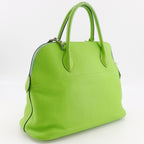 Hermes Bolide 35 2-Way Shoulder Taurillon Clemence Yellow Green Silver Handbag — view 3