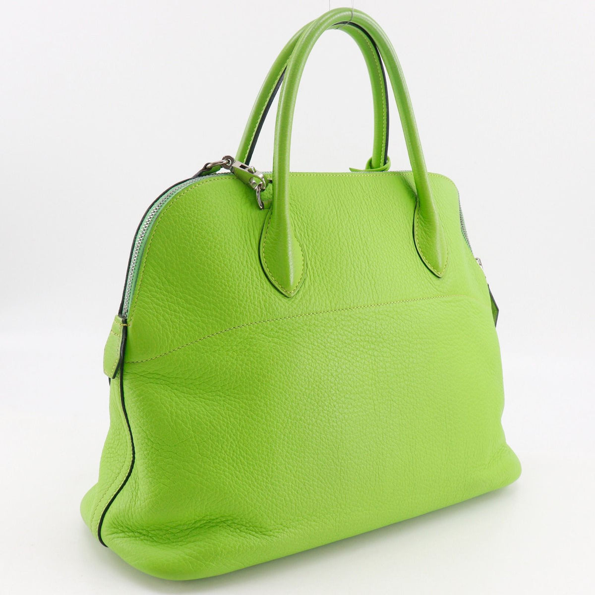 Hermes Bolide 35 2-Way Shoulder Taurillon Clemence Yellow Green Silver Handbag — view 3