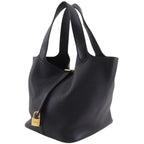 Hermes Picotin Lock 22 Taurillon Clemence Black Gold Handbag — view 2