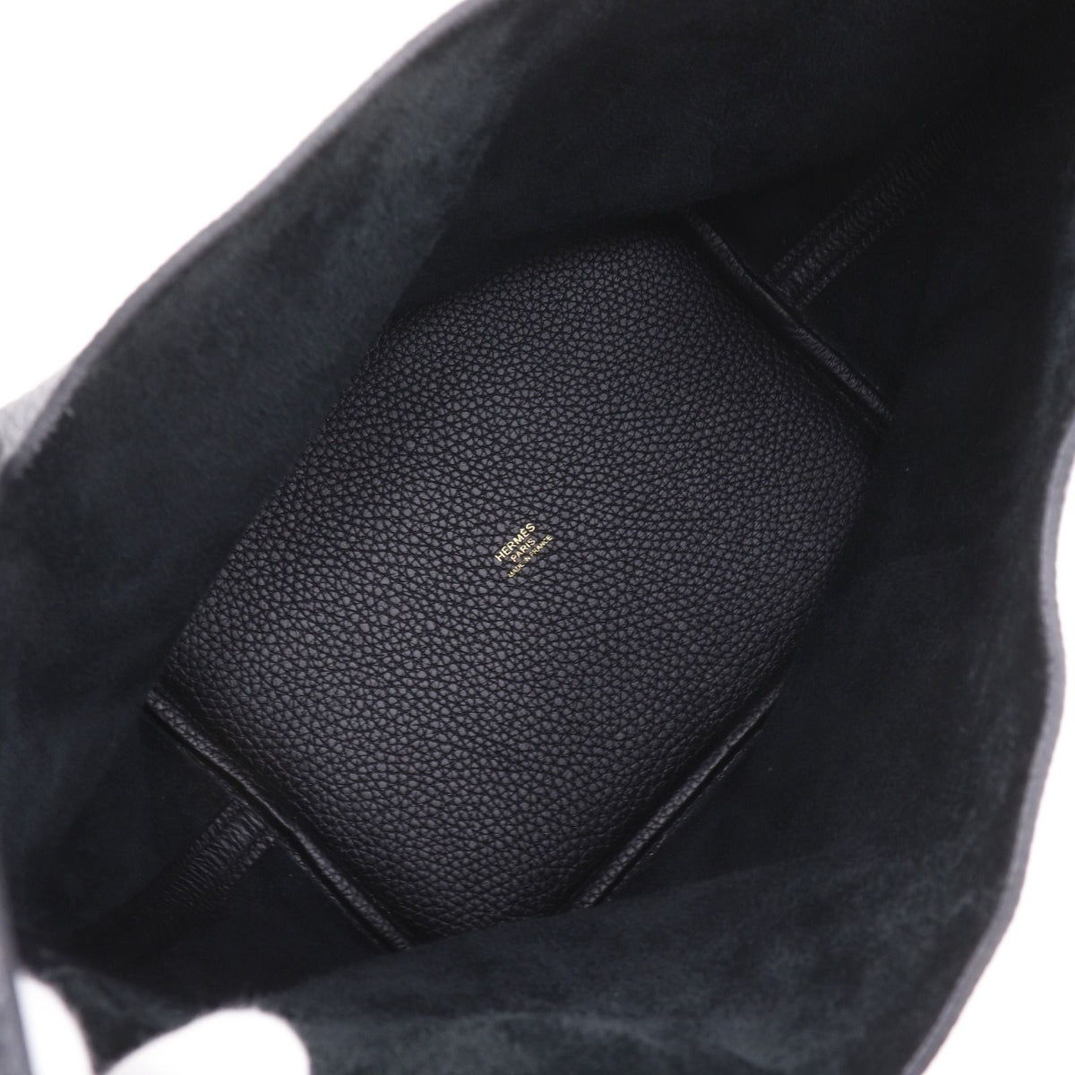 Hermes Picotin Lock 22 Taurillon Clemence Black Gold Handbag — view 6