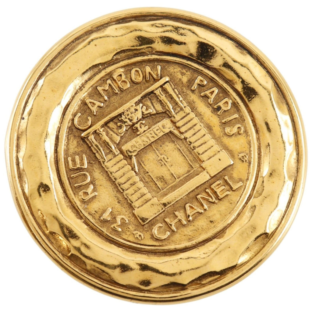 Chanel 31 Rue Cambon Vintage Gold Plated Brooch