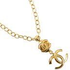 Chanel CC Logo Vintage Gold Plated 94P Necklace