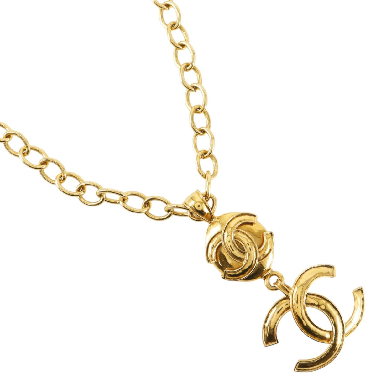 Chanel CC Logo Vintage Gold Plated 94P Necklace