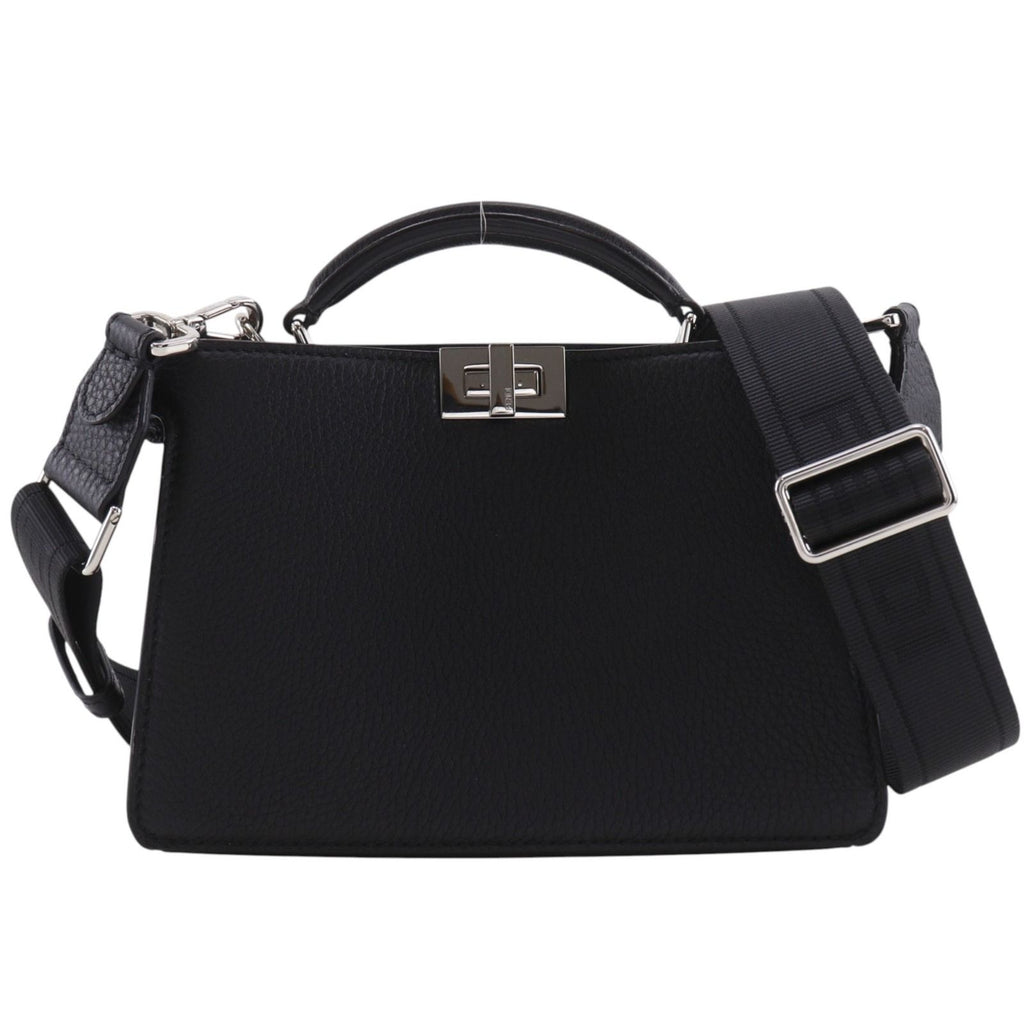 Fendi Peekaboo ISeeU 2-Way Shoulder Calfskin Black Handbag