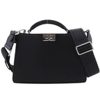 Fendi Peekaboo ISeeU 2-Way Shoulder Calfskin Black Handbag