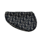 Dior Trotter Saddle Pouch Navy Gray Canvas Leather — view 2
