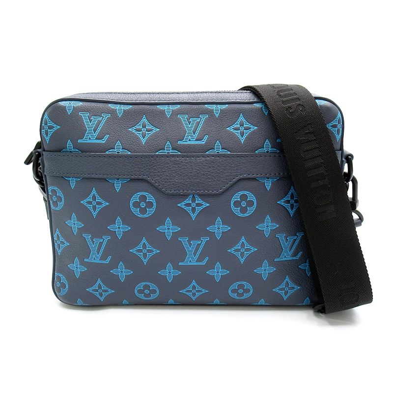 Louis Vuitton Trio Messenger Monogram Shadow Bag Navy