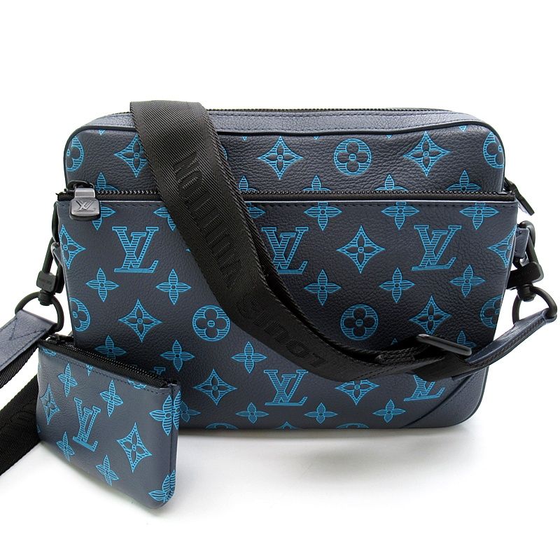 Louis Vuitton Trio Messenger Monogram Shadow Bag Navy — view 4