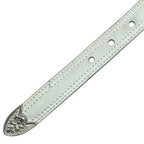 Hermes Belt Western Style Buckle Leather Metal White Silver Business — view 7