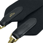 Celine Shoulder Strap Embroidery Bag Logo Canvas Leather Metal Black Gold — view 5