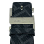 Fendi Belt FF Buckle Reversible Leather Metal Black Silver Gray Business — view 5