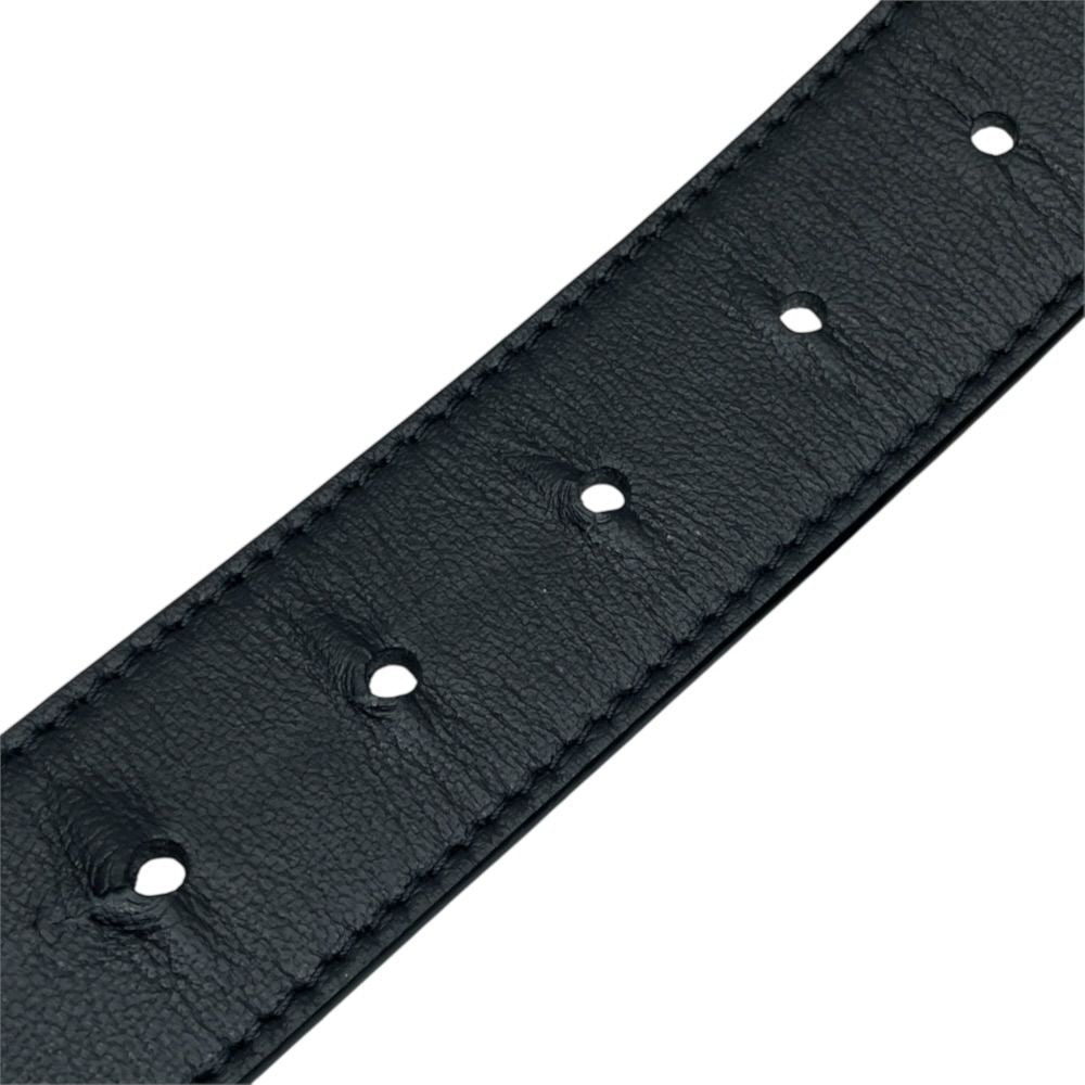 Fendi Belt FF Buckle Reversible Leather Metal Black Silver Gray Business — view 8