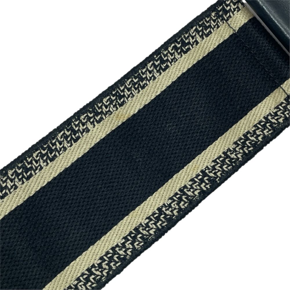 Dior Shoulder Strap Embroidery Bag Canvas Leather Metal Black Gold Lightweight — view 8