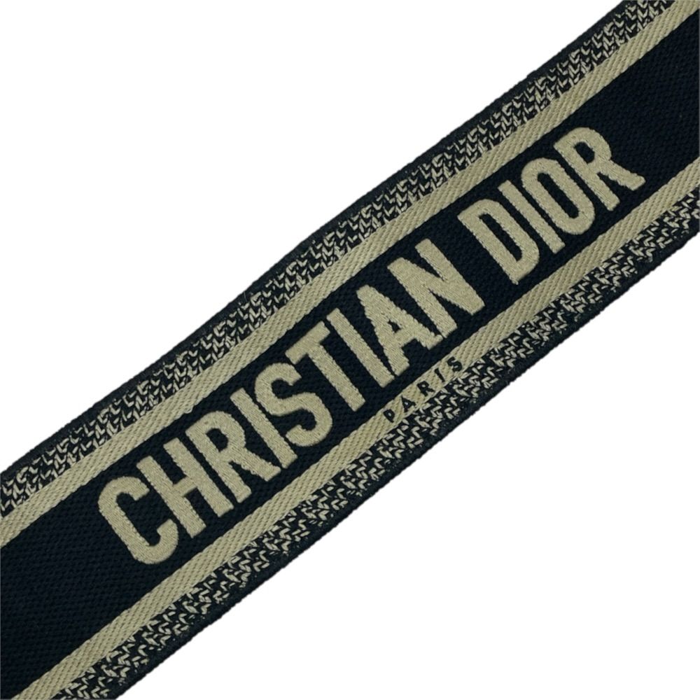 Dior Shoulder Strap Embroidery Bag Canvas Leather Metal Black Gold Lightweight — view 7