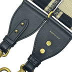 Dior Shoulder Strap Embroidery Bag Canvas Leather Metal Black Gold Lightweight — view 4